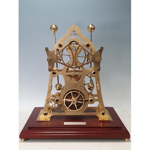 226 - A late 20th Century 'Grasshopper' Skeleton Clock based on John Harrison's 1737 Grasshopper Longitude... 