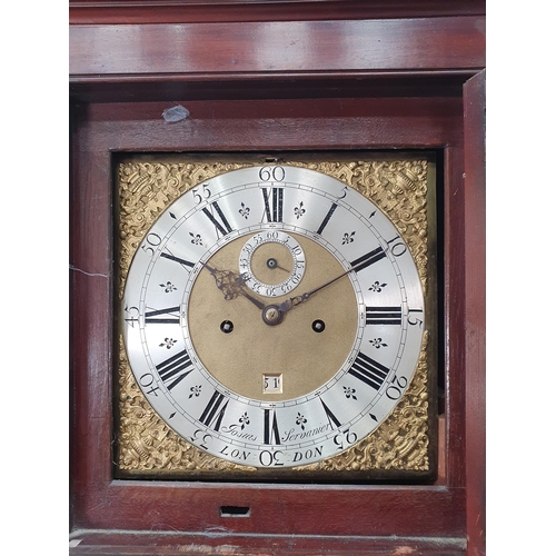 228 - A 19th Century mahogany cased Eight Day Long Case Clock, the hood with scrolled decoration and brass... 