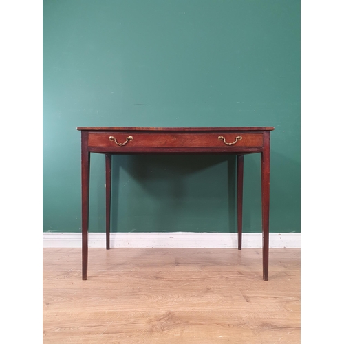 271 - A George III mahogany Side Table fitted single shallow frieze drawer with rope twist handles raised ... 