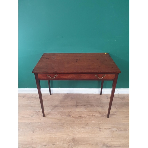 271 - A George III mahogany Side Table fitted single shallow frieze drawer with rope twist handles raised ... 