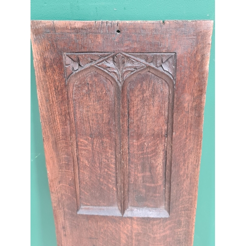 282 - A 16th Century Gothic arched blind carved Panel, 2ft 6in H x 10 1/2in W