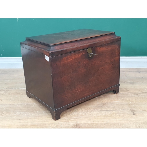 316 - A Georgian mahogany Box with hinged moulded cover, the interior lead-lined and divided into two sect... 