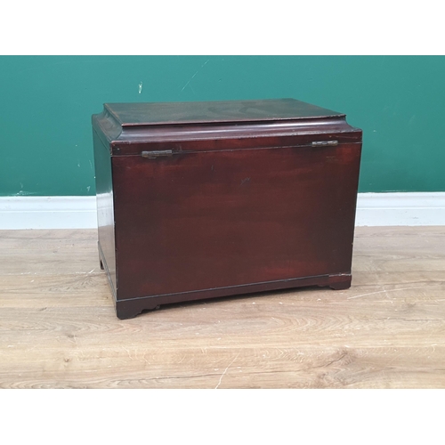 316 - A Georgian mahogany Box with hinged moulded cover, the interior lead-lined and divided into two sect... 