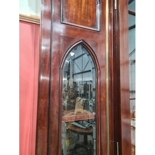 333 - A 19th Century mahogany and astragal glazed Breakfront Bookcase of narrow proportions fitted pair of... 