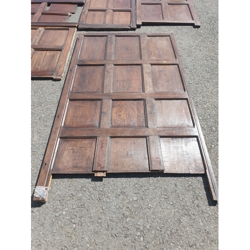 336 - Eight 17th Century large oak Panels, each with multiple moulded panels
Three upright panels approxim... 