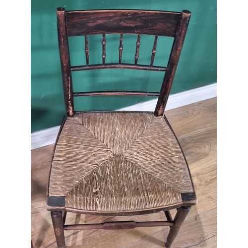 371 - A pair of 19th Century painted faux rosewood Chairs with cane seats, possibly by Hitchcock, USA.