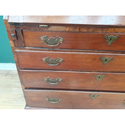 372 - A Georgian mahogany Bureau Bookcase, the upper section with mirror panelled doors, enclosing adjusta... 