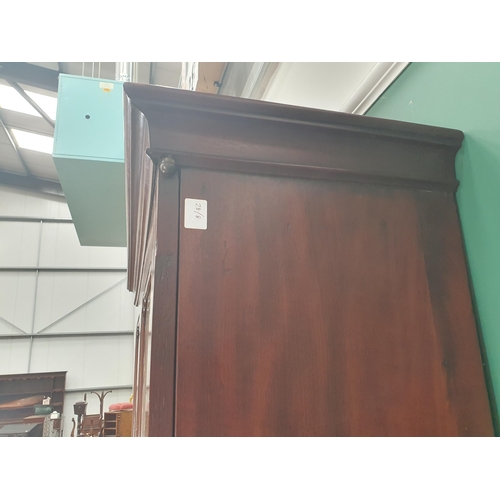 372 - A Georgian mahogany Bureau Bookcase, the upper section with mirror panelled doors, enclosing adjusta... 