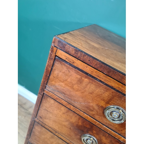 397 - A 19th Century mahogany Chest of four long drawers on bracket feet, 2ft 9in