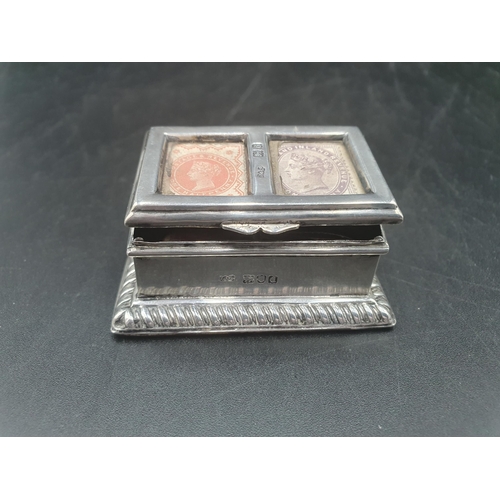 45 - A Victorian silver double Stamp Box with gadroon rim, London 1899