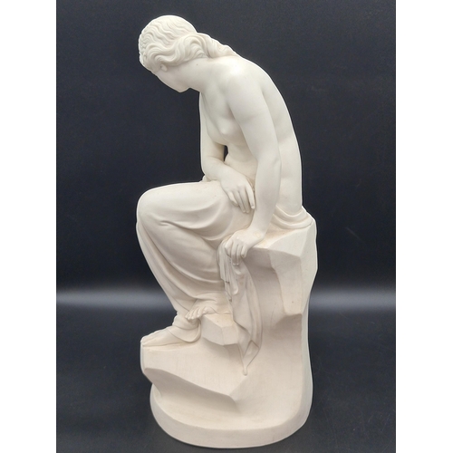 464 - A Minton's parian figure of 'Solitude' - 'Art Union of London 1852' and 'J. Lawlor' (some small nibb... 