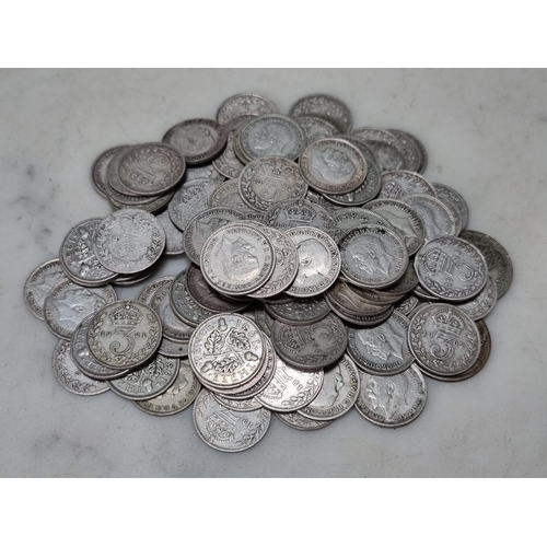 575 - A collection of Victorian and later silver Coins, Threepence - Crown, includes Crowns 1845, 1889 x2,... 