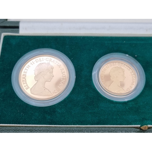 584 - QEII 1980 UK Gold Proof Set, consisting of Half Sovereign, Sovereign, two pounds and five pounds, in... 