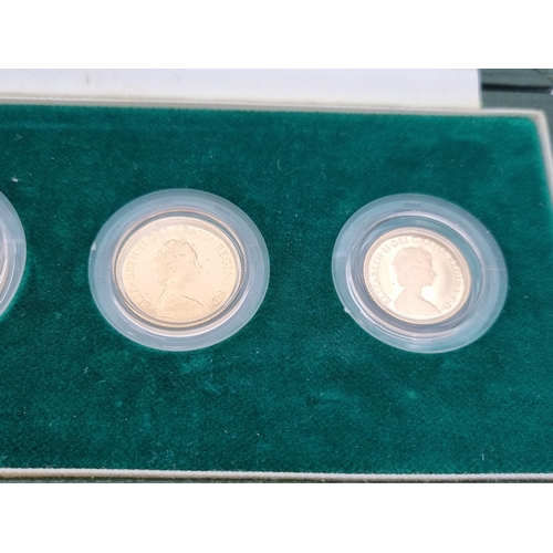 584 - QEII 1980 UK Gold Proof Set, consisting of Half Sovereign, Sovereign, two pounds and five pounds, in... 