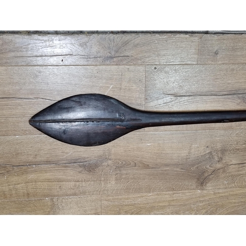 663 - An antique Polynesian leaf shaped Paddle Club 3ft 8in L