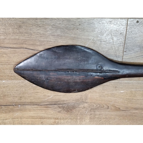 663 - An antique Polynesian leaf shaped Paddle Club 3ft 8in L