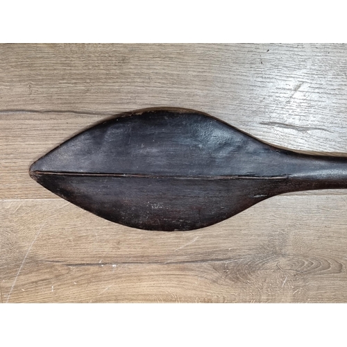 663 - An antique Polynesian leaf shaped Paddle Club 3ft 8in L