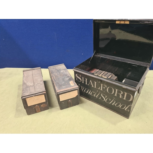 689 - Two cases of Magic Lantern Slides including coastal and street views (possibly Devon/Cornwall) and t... 