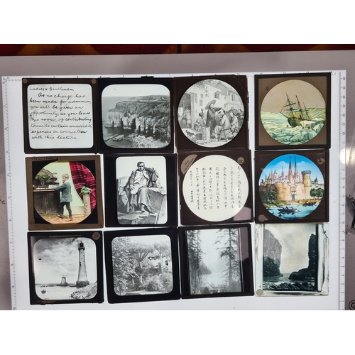 690 - Five cases of Magic Lantern Slides, Wonders of the World, Chinese Subjects, Humerous, etc