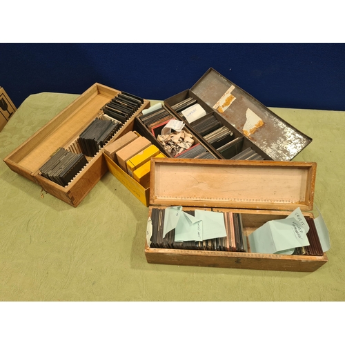 690 - Five cases of Magic Lantern Slides, Wonders of the World, Chinese Subjects, Humerous, etc