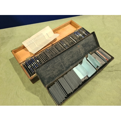 693 - Magic Lantern Slides including 'I Will Have a Smoke, David', 
Birds, and a case containing Slides on... 