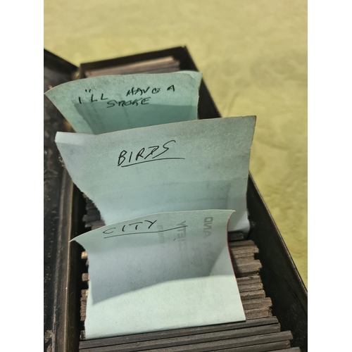 693 - Magic Lantern Slides including 'I Will Have a Smoke, David', 
Birds, and a case containing Slides on... 