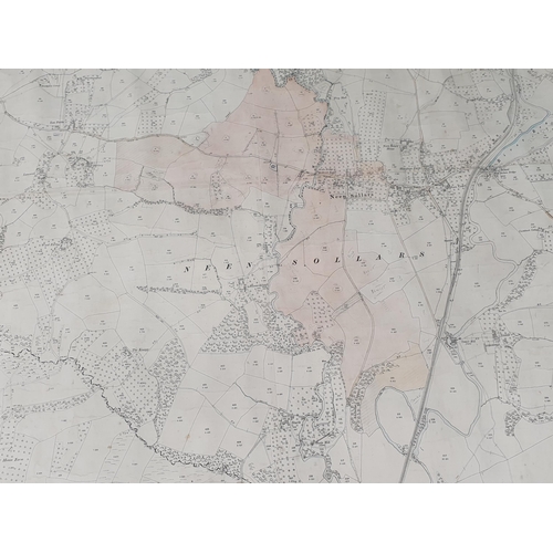 726 - An OS Map of Neen Sollars and surrounding area, 1903 edition, on canvas backing