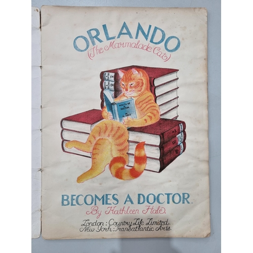 743 - Kathleen Hale, Orlando the Marmalade Cat becomes a Doctor pub Country Life, 1944,  lithographs by W.... 