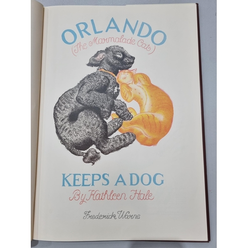 744 - Kathleen Hale, Orlando The Marmlade Cat, Keeps a Dog pub Frederich Warren 1990  Dust cover (1)