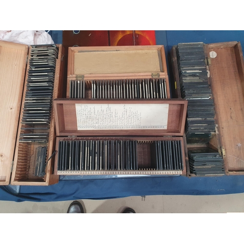 686 - Four boxes of Glass Slides, chiefly religious with hymns, poems, various religious scenes.