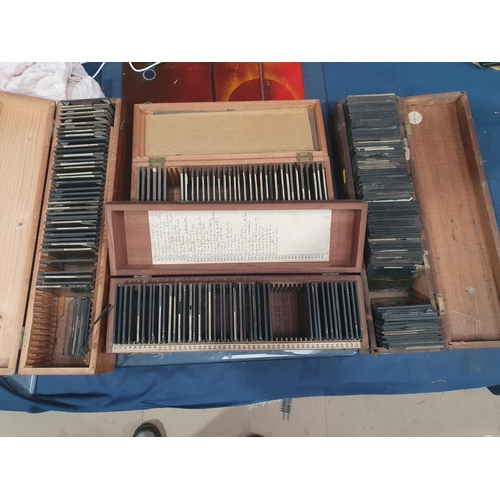 686 - Four boxes of Glass Slides, chiefly religious with hymns, poems, various religious scenes.