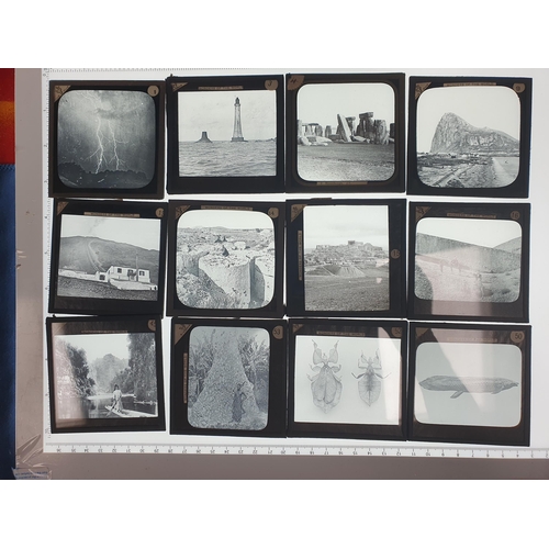 686 - Four boxes of Glass Slides, chiefly religious with hymns, poems, various religious scenes.