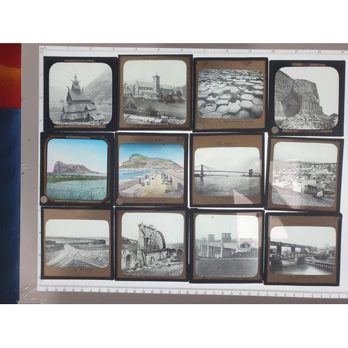 686 - Four boxes of Glass Slides, chiefly religious with hymns, poems, various religious scenes.