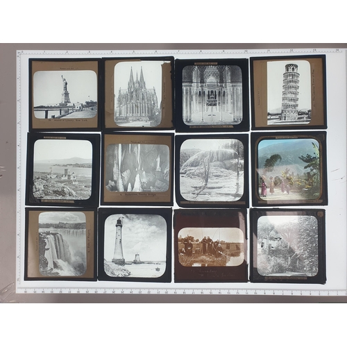 686 - Four boxes of Glass Slides, chiefly religious with hymns, poems, various religious scenes.