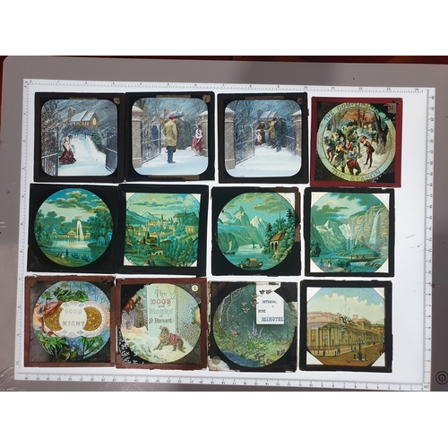 686 - Four boxes of Glass Slides, chiefly religious with hymns, poems, various religious scenes.