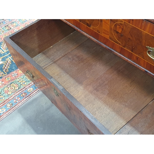 369 - An 18th Century oyster walnut and boxwood string inlaid Chest of Drawers, the moulded and cross band... 