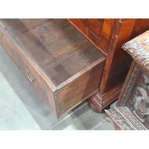 369 - An 18th Century oyster walnut and boxwood string inlaid Chest of Drawers, the moulded and cross band... 