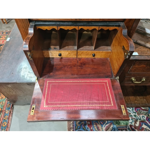 444 - A Victorian rosewood Secretaire Wellington Chest with two drawers above the fitted double secretaire... 