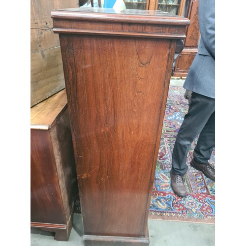 444 - A Victorian rosewood Secretaire Wellington Chest with two drawers above the fitted double secretaire... 