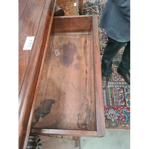 444 - A Victorian rosewood Secretaire Wellington Chest with two drawers above the fitted double secretaire... 