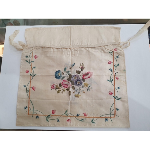 644 - An 18th Century Needlework Panel, Worcester Aschool 1790, three fine needlework decorated cloths, a ... 