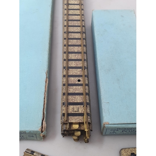 1001 - Three boxes of Hornby Dublo clockwork Track to include Points in full working and in near mint condi... 