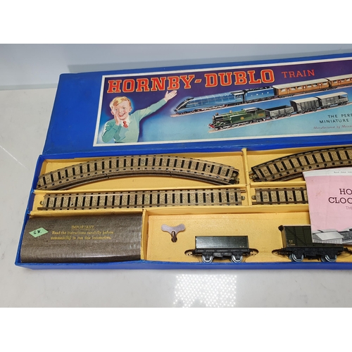 1003 - A boxed Hornby Dublo pre-war DG7 clockwork GWR Goods Set. This is a truly outstanding set, the locom... 