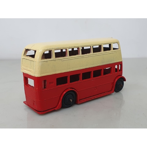 1020 - A Dinky Toys No.29c Type 1 red and cream Double Deck Bus, M, ideal for the layout