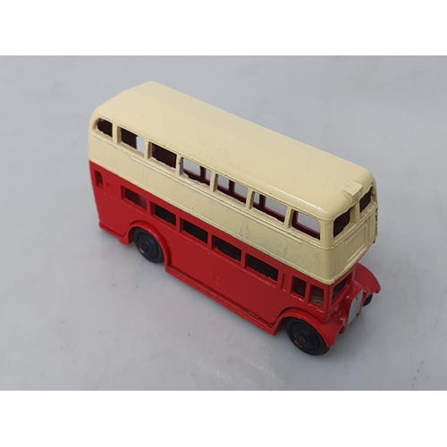 1020 - A Dinky Toys No.29c Type 1 red and cream Double Deck Bus, M, ideal for the layout