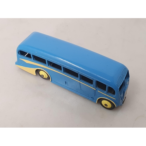 1022 - A Dinky Toys No.281 Luxury Coach in rare blue and cream finish, M