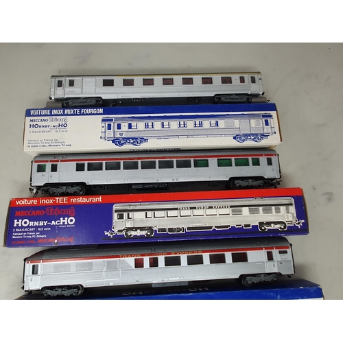 1038 - Five boxed Hornby Acho INOX Coaches comprising 2x 7453, 7456, 2x 7457, all in unused condition, boxe... 