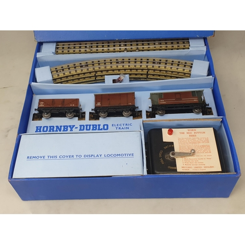 1062 - A boxed Hornby Dublo EDG7 LMS Goods Set, contents are superb and unused. Box base in superb conditio... 