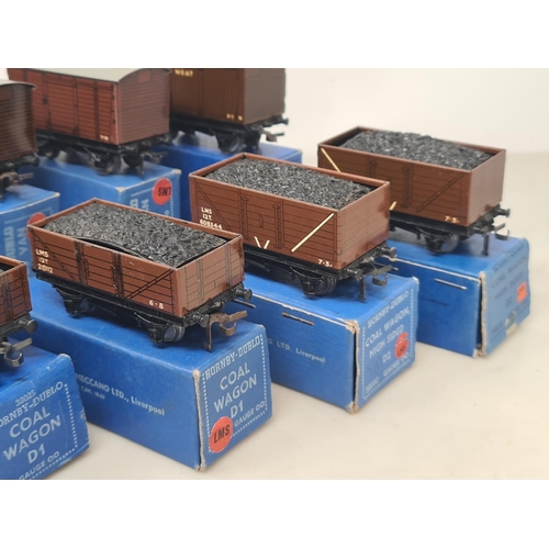 1063 - Eleven boxed Hornby Dublo LMS Wagons, all Nr M and boxes Nr perfect. Comprising High-sided Wagon, 2x... 