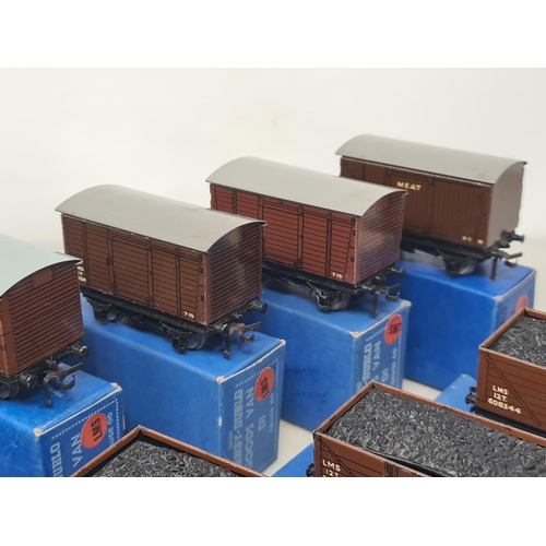 1063 - Eleven boxed Hornby Dublo LMS Wagons, all Nr M and boxes Nr perfect. Comprising High-sided Wagon, 2x... 